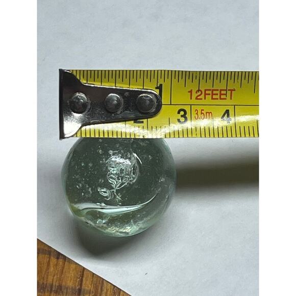 Vintage handblown glass marble. Clear. Bubbles. Man Made - Picture 7 of 8